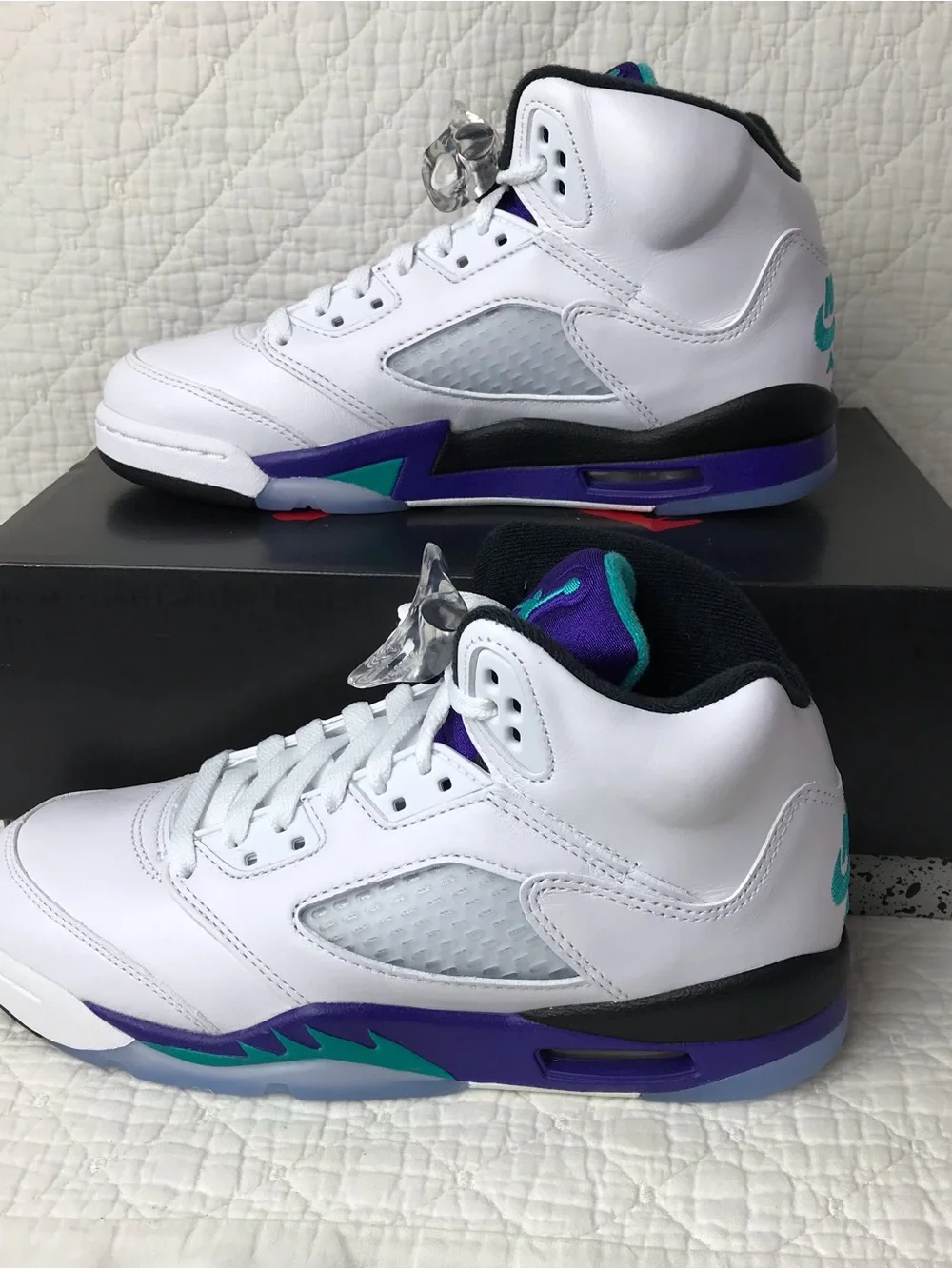 Nike Air Jordan 5 Retro OG (GS) Shoes Youth SZ 5Y White Grape HQ7980-100